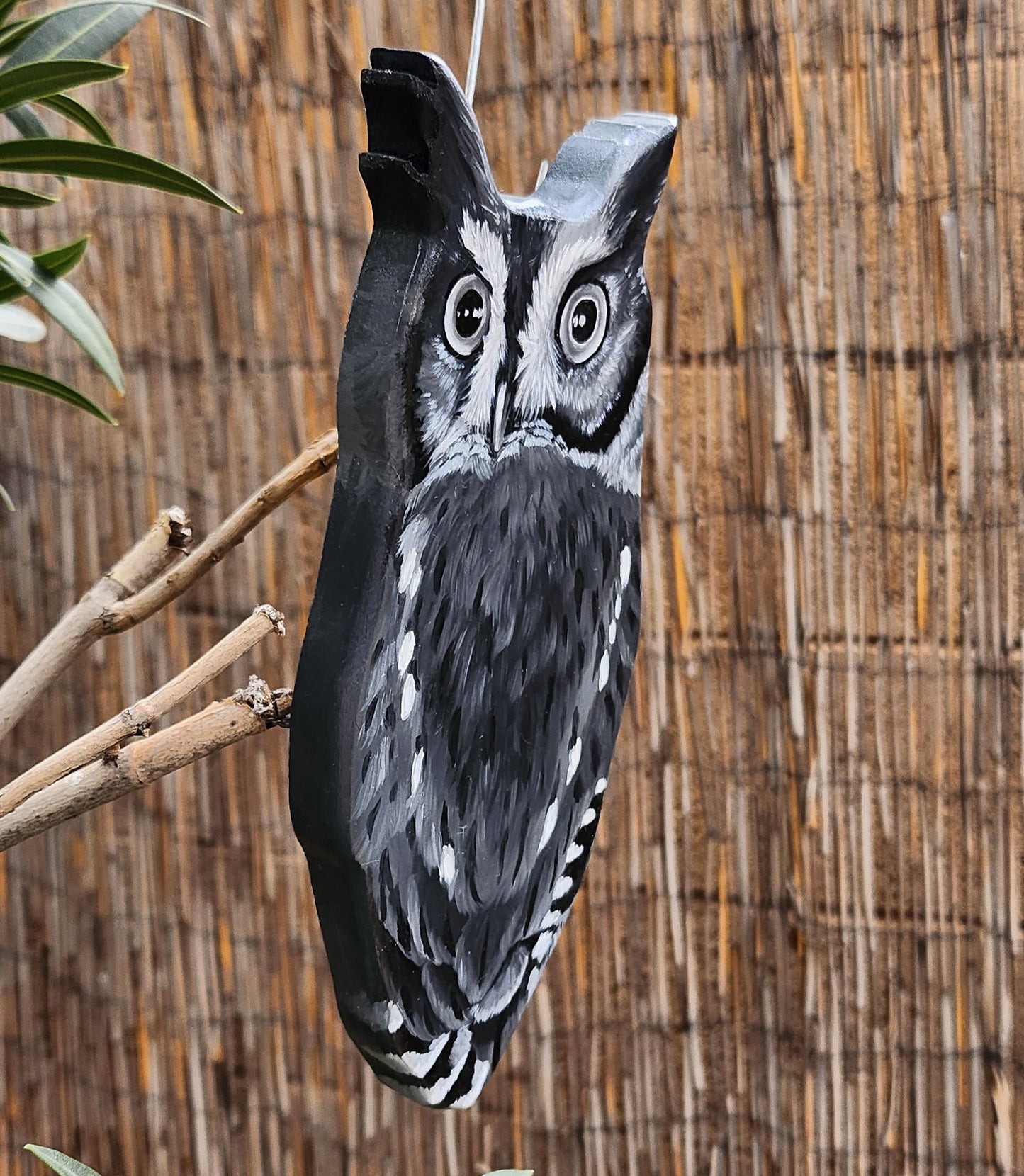 Screech Owl - Wooden Wall Art, Handmade, Painted Owl on Wood, Owl Wall Decor