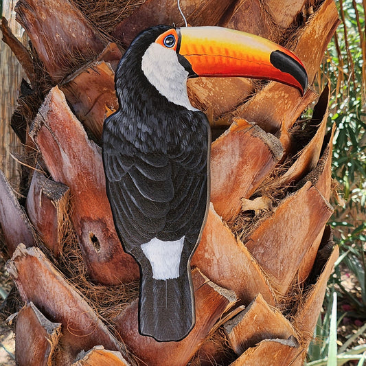 Toco Toucan - Wooden Wall Art, Handmade, Painted Bird on Wood