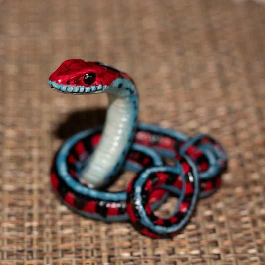 California Red-sided Garter Snake - Ring Holder - Handmade Polymer Clay Figurine
