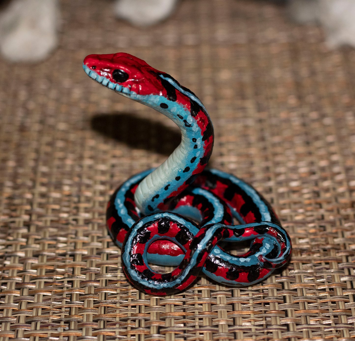 California Red-sided Garter Snake - Ring Holder - Handmade Polymer Clay Figurine