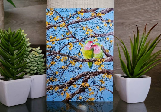Perch Party - 5 x 7 Fine Art Print - By Tessa Nicole & Kilgore | Lovebirds in a Palo Verde Tree