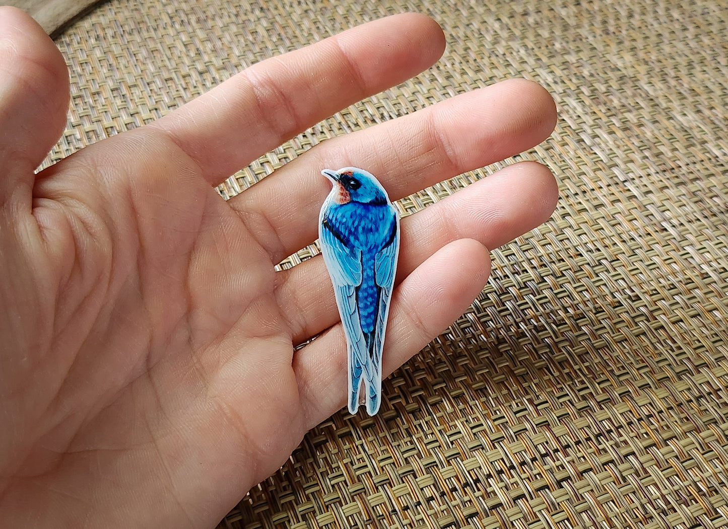 Barn Swallow - Resin Coated Polystyrene Pin - 100% Handmade Bird Pin