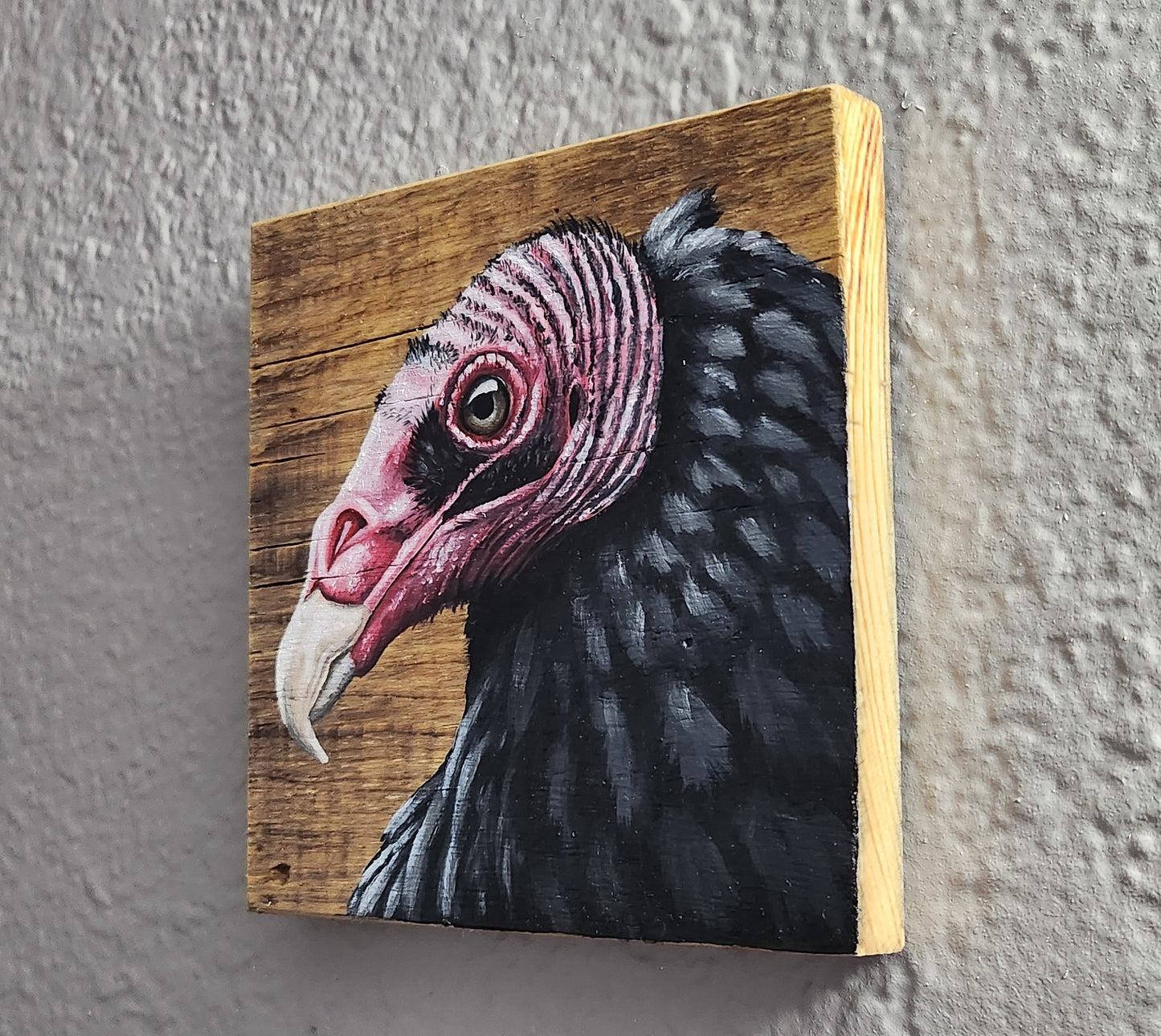 Turkey Vulture Oil Painting on Reclaimed Wood, Sonoran Desert wall art, Southwestern Decor