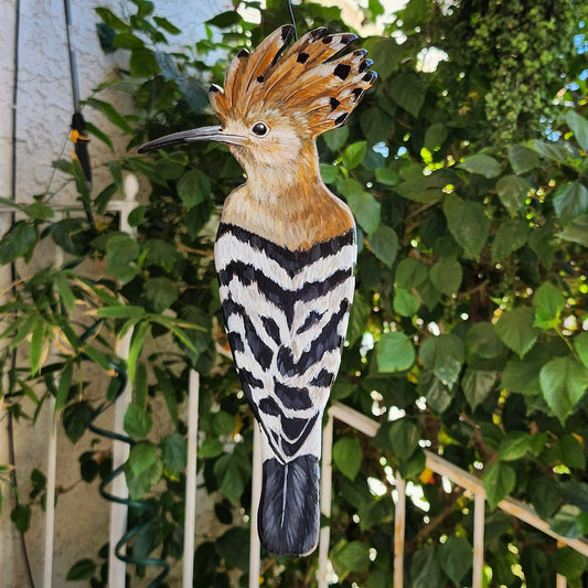 Hoopoe - Wooden Wall Art, Handmade, Painted Bird on Wood